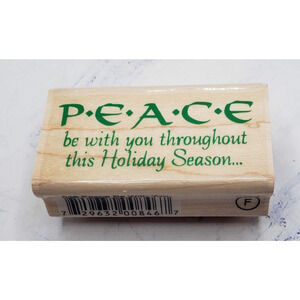 Peace Be With You Holiday Season #0846 Hampton Art Wood Mounted Rubber Stamp
